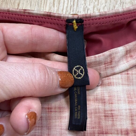 Vix Paula Hermanny Plaid Brazilian Triangle Bikini Set Burgundy Pink XS - Picture 9 of 10